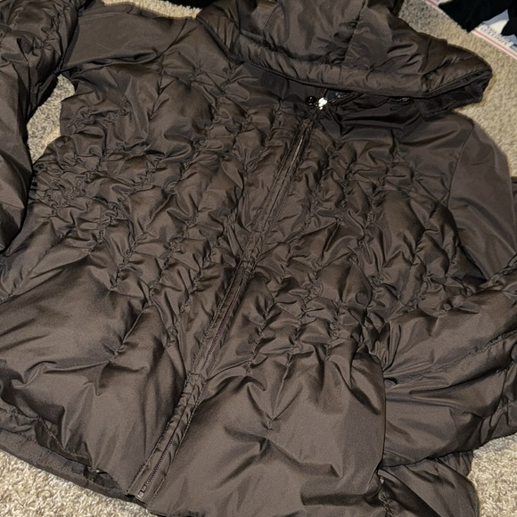 Apt 9 down-filled brown puffer coat w/removeable fur-lined hood (L) EUC! - Picture 2 of 13